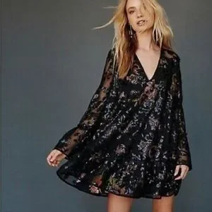 Free People Dresses Free People Falling Flowers Frock Mini Dress Poshmark